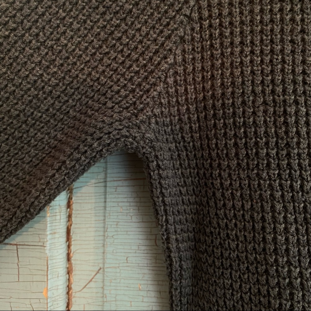 The Rail Olive Green Knit Side Zip Crew Neck Sweater - Picture 4 of 6